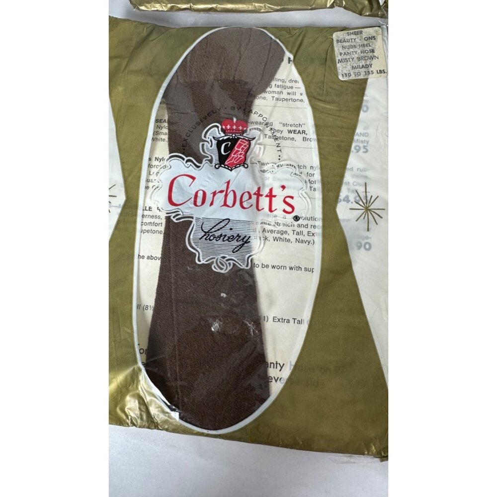 Corbetts Lot of 4 Vintage Hosiery Women Pantyhose Nude Heel Brown Taupetone - Picture 5 of 10